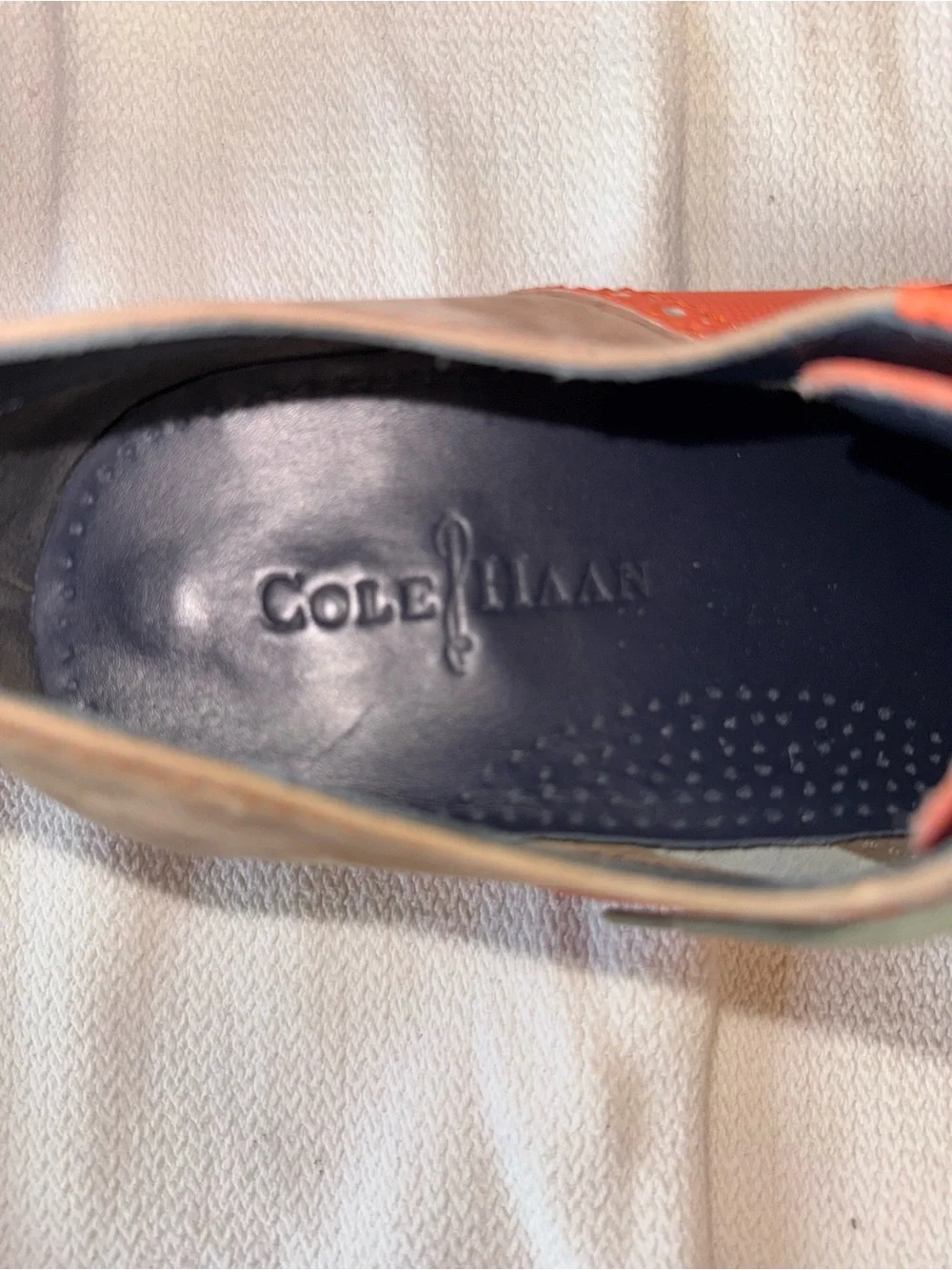 Cole Haan Two-Tone Suede & Leather Oxford - Orange and Taupe